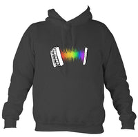 Rainbow Sound Wave Piano Accordion Hoodie-Hoodie-Charcoal-Mudchutney