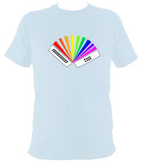 Rainbow Melodeon Music T-shirt - T-shirt - Light Blue - Mudchutney