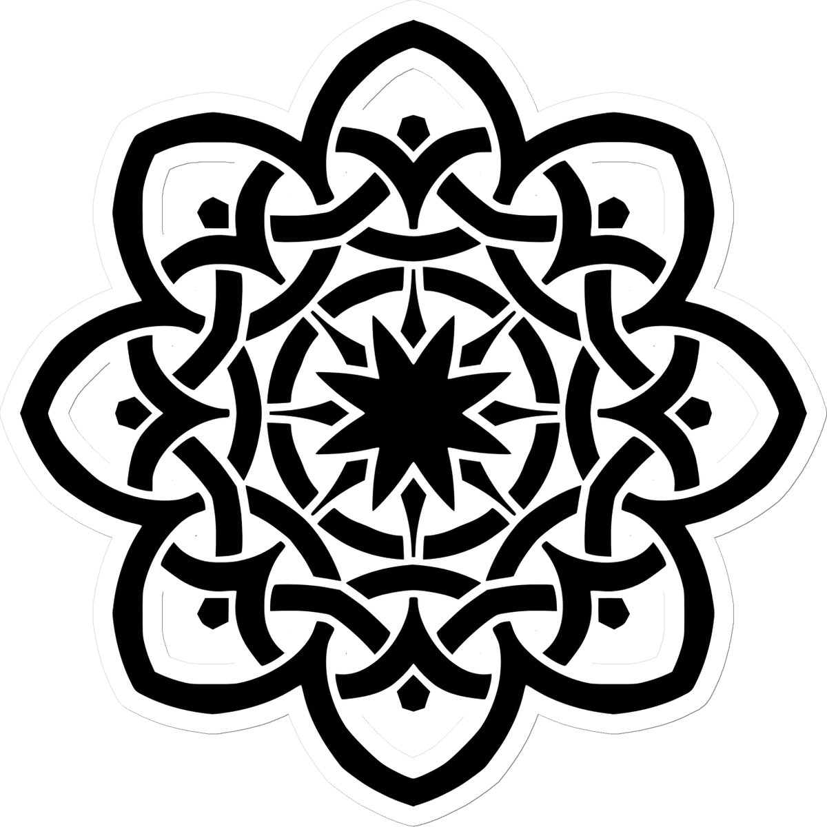 Celtic Star Flower Sticker
