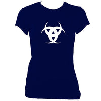 update alt-text with template Tribal 3 Moons Ladies Fitted T-Shirt - T-shirt - Navy - Mudchutney
