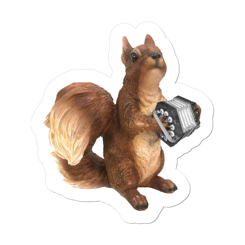 Concertina Playing Squirrel Sticker