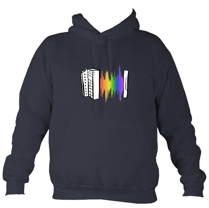 Rainbow Sound Wave Melodeon Hoodie-Hoodie-Denim-Mudchutney