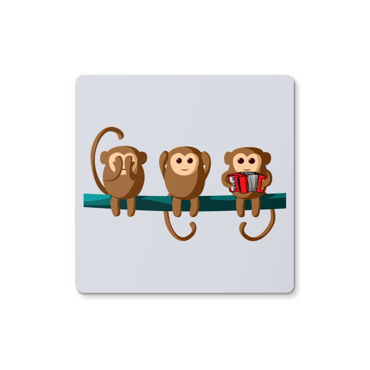 Play No Accordion Monkeys Coaster