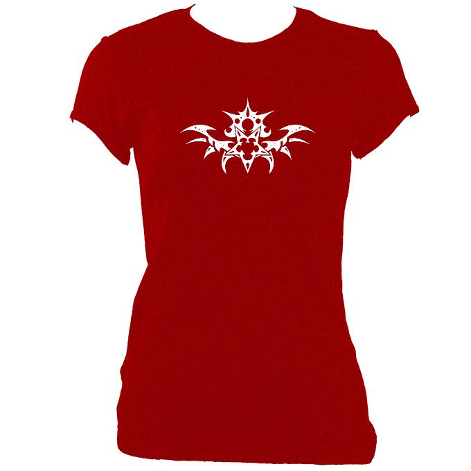 update alt-text with template Tribal Tattoo Ladies Fitted T-shirt - T-shirt - Antique Cherry Red - Mudchutney