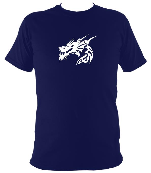 Tribal Tattoo Style Dragon Head T-shirt - T-shirt - Navy - Mudchutney