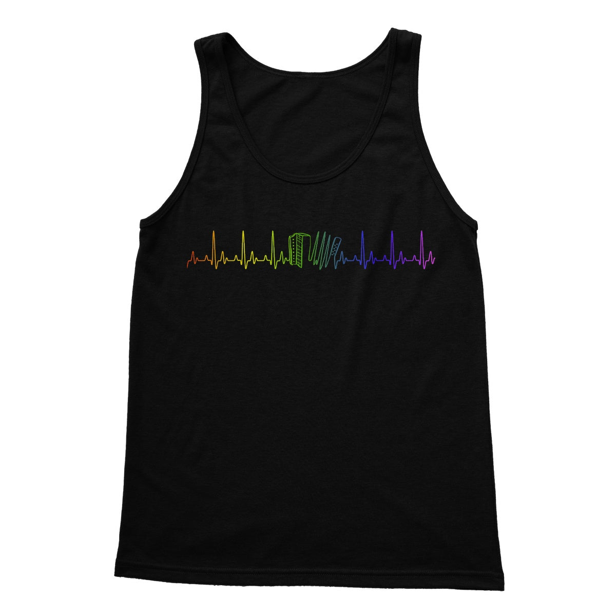 Rainbow Heartbeat Melodeon Softstyle Tank Top