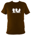 Three Fiddlers Silhouette T-shirt - T-shirt - Dark Chocolate - Mudchutney
