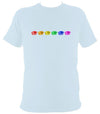 Rainbow of Melodeons T-shirt - T-shirt - Light Blue - Mudchutney