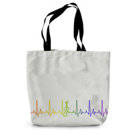 Rainbow Heartbeat Fiddle Canvas Tote Bag