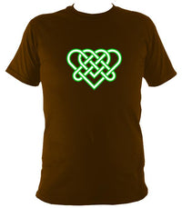 Celtic Triple Hearts Knot T-shirt - T-shirt - Dark Chocolate - Mudchutney