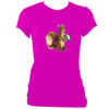 update alt-text with template Concertina Playing Squirrel Ladies Fitted T-shirt - T-shirt - Heliconia - Mudchutney