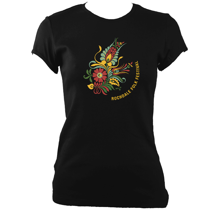 Rochdale Folk Festival 2021 Ladies Fitted T-shirt