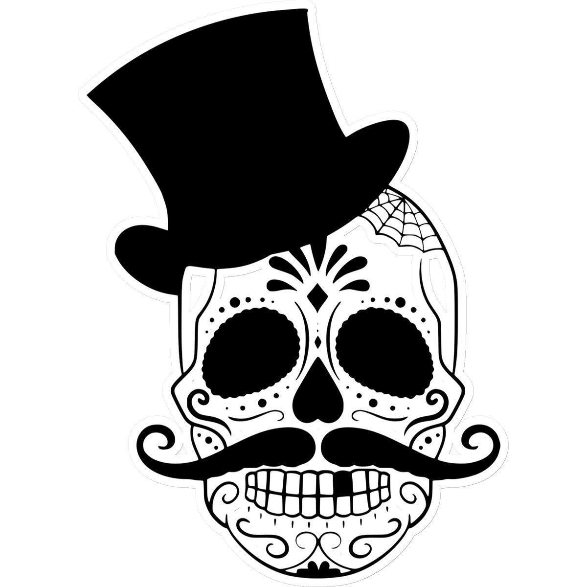 Skull in Top Hat Sticker