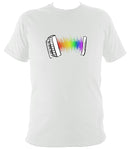 Rainbow Sound Wave Piano Accordion T-shirt - T-shirt - White - Mudchutney