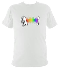 Rainbow Sound Wave Piano Accordion T-shirt - T-shirt - White - Mudchutney