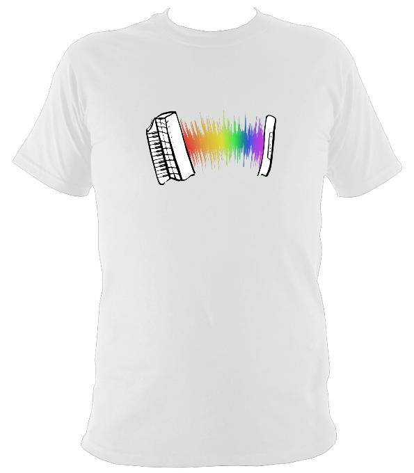 Rainbow Sound Wave Piano Accordion T-shirt - T-shirt - White - Mudchutney