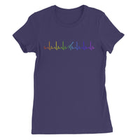 Rainbow Heartbeat Guitar Women's T-Shirt