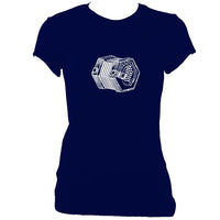 update alt-text with template English Concertina Ladies Fitted T-shirt - T-shirt - Navy - Mudchutney