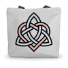 Woven Celtic Hearts Canvas Tote Bag