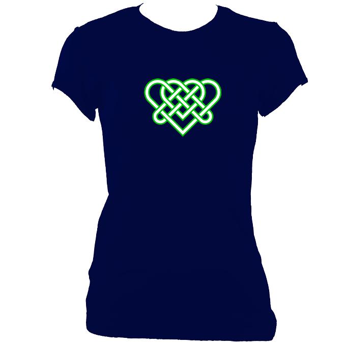 update alt-text with template Celtic Triple Heart Ladies Fitted T-Shirt - T-shirt - Navy - Mudchutney
