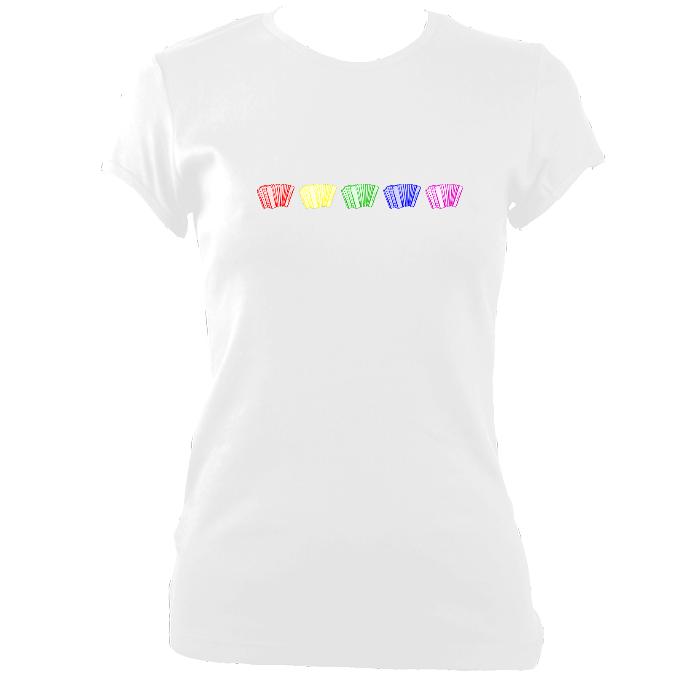 update alt-text with template Rainbow Accordions Ladies Fitted T-shirt - T-shirt - White - Mudchutney