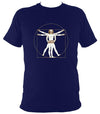 Da Vinci Vitruvian Man Playing Concertina T-Shirt - T-shirt - Navy - Mudchutney