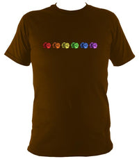 Rainbow of Concertinas T-shirt - T-shirt - Dark Chocolate - Mudchutney