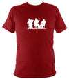 Three Fiddlers Silhouette T-shirt - T-shirt - Antique Cherry Red - Mudchutney