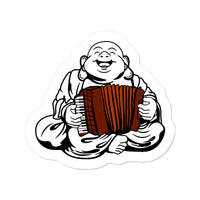 Accordion Playing  Buddha Sticker