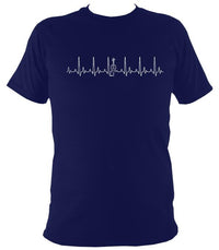 Heartbeat Fiddle T-shirt - T-shirt - Navy - Mudchutney
