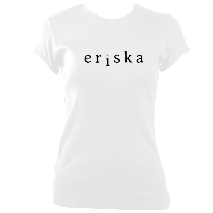 update alt-text with template Eriska Ladies Fitted T-shirt - T-shirt - White - Mudchutney