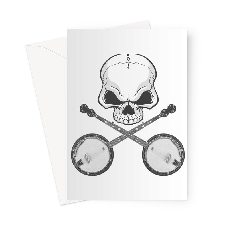 Skull and crossed Banjos Greeting Card