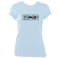 update alt-text with template Eat, Sleep, Play Concertina Ladies Fitted T-shirt - T-shirt - Light Blue - Mudchutney