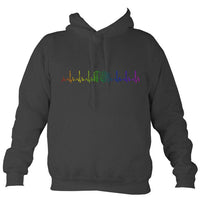 Heartbeat Melodeon in Rainbow Colours Hoodie-Hoodie-Charcoal-Mudchutney
