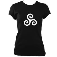 update alt-text with template Triskelion Ladies Fitted T-shirt - T-shirt - Black - Mudchutney