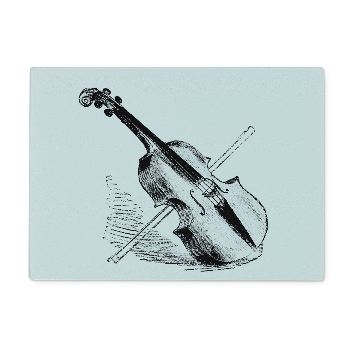 Fiddle and Bow Sketch Glass Chopping Board