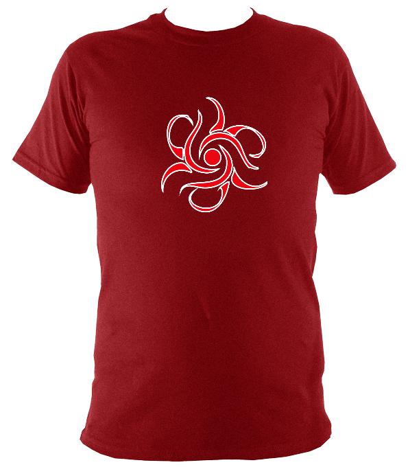 Tribal Flower T-shirt - T-shirt - Antique Cherry Red - Mudchutney
