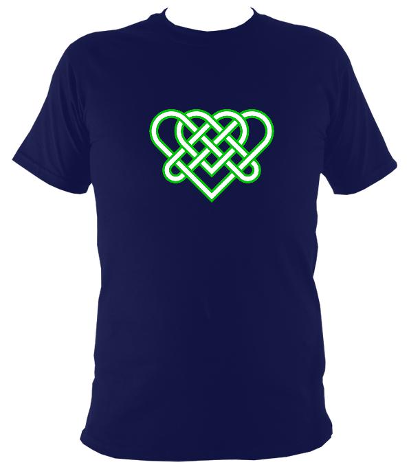 Celtic Triple Hearts Knot T-shirt - T-shirt - Navy - Mudchutney
