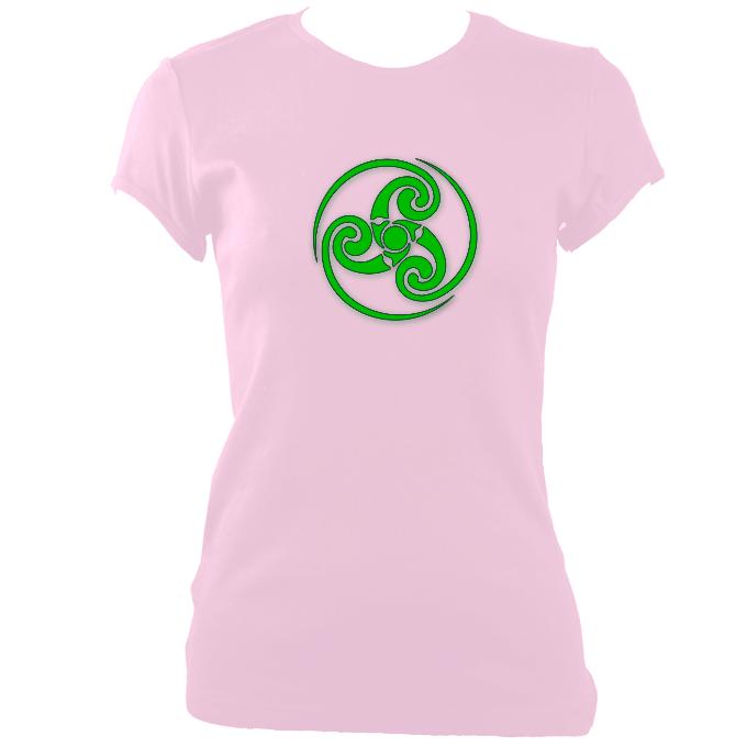 update alt-text with template Celtic Tribal Spiral Ladies Fitted T-shirt - T-shirt - Light Pink - Mudchutney