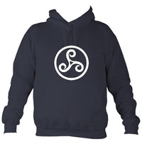 Celtic Triple Spiral Hoodie-Hoodie-Denim-Mudchutney