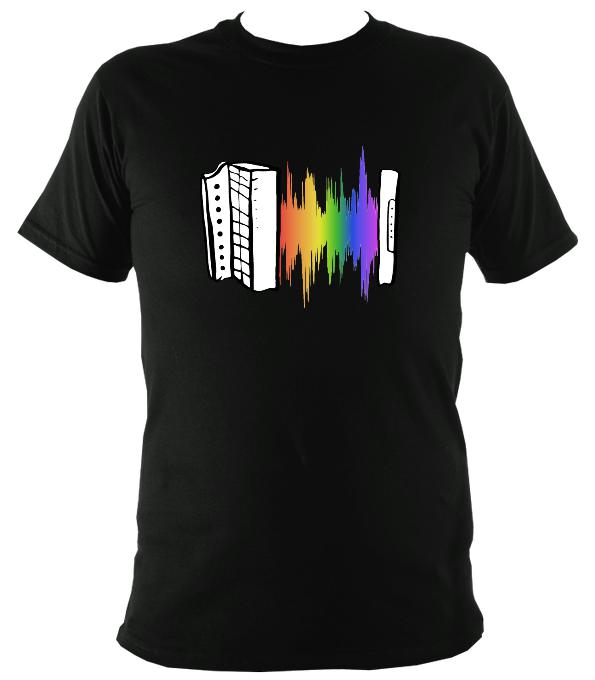 Rainbow Soundwave Melodeon T-Shirt - T-shirt - Black - Mudchutney