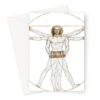 Da Vinci Vitruvian Man Concertina Greeting Card