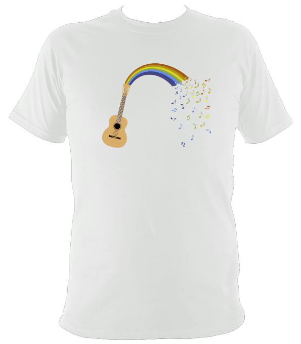 Rainbow Guitar Spouting Colourful Music T-Shirt - T-shirt - White - Mudchutney