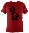 Tribal Dragon T-shirt - T-shirt - Antique Cherry Red - Mudchutney