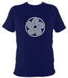 Swirling Celtic Five Spiral T-shirt - T-shirt - Navy - Mudchutney