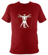 Da Vinci Vitruvian Man Playing Concertina T-Shirt - T-shirt - Antique Cherry Red - Mudchutney