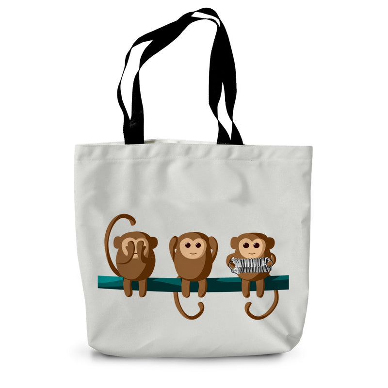 Play No Concertina Monkeys Canvas Tote Bag