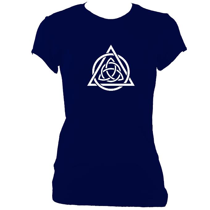 update alt-text with template Celtic Triqueta Ladies Fitted T-shirt - T-shirt - Navy - Mudchutney