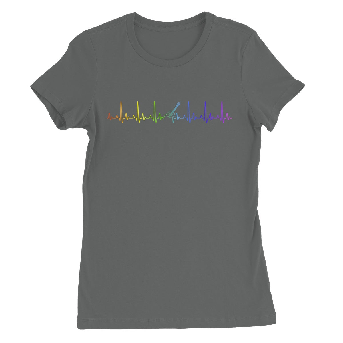 Rainbow Heartbeat Guitar Women's T-Shirt