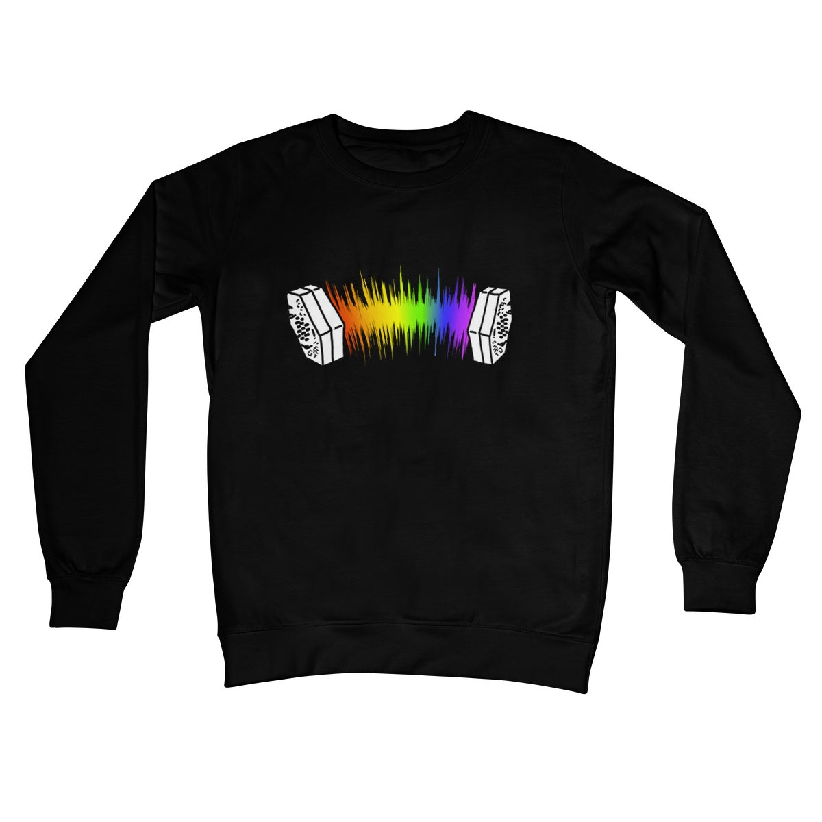 Rainbow Sound Wave Concertina Crew Neck Sweatshirt